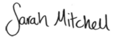 Sarah mitchell signature