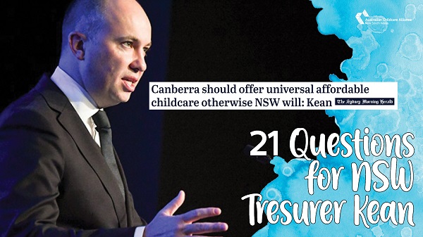 Update on NSW Treasurer's universal affordable childcare