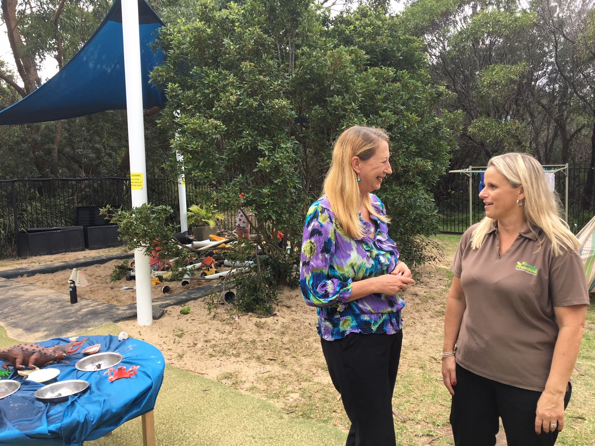 Sharon Bird MP and Antoinette Holmes at Stanwell Park Preschool